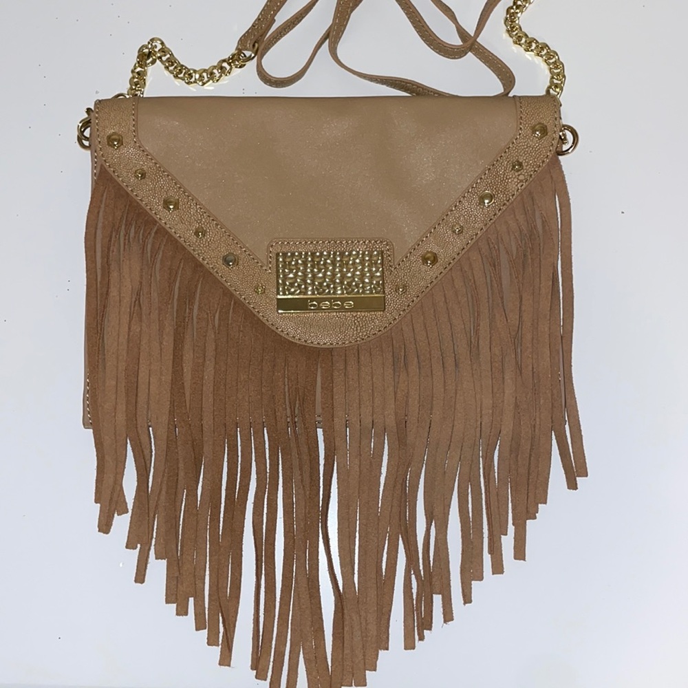 Bebe Fringe Clutch Bag